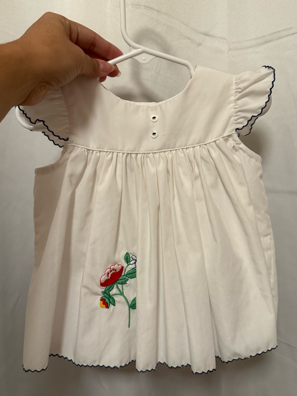 Vintage White Dress with Small Multicolor Prints